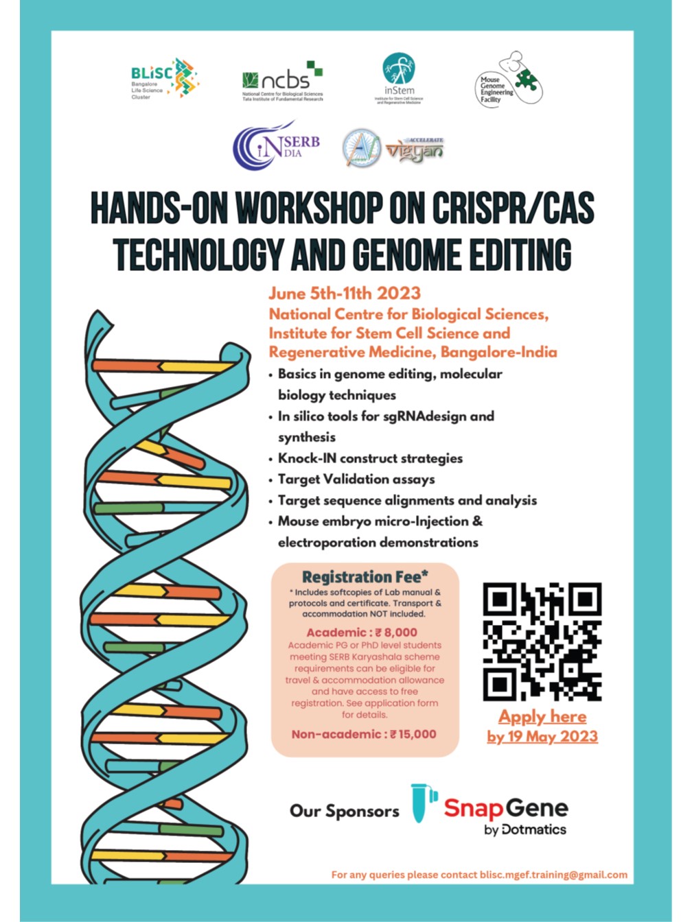 HandsOn on Crispr/Cas Technology and Genome Editing InStem